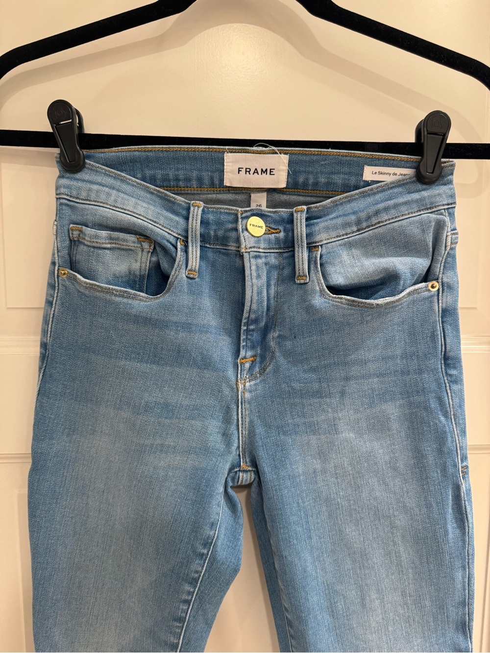 Frame Le High Skinny faded high-rise skinny jeans - Picture 3 of 6